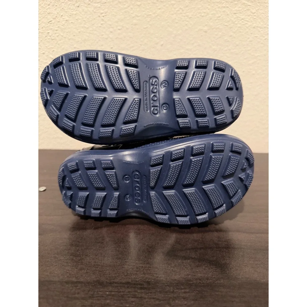 Crocs Kids Handle It Rain Boots Navy Blue Waterproof Pull On Shoes C10